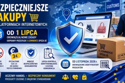 Paczki e-commerce na taśmie sortowniczej, ilustracja do zmian w odprawie celnej przesyłek spoza Unii Europejskiej
